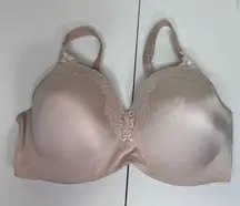 Women’s nude pink lace molded cup padded‎ seamless adjustable strap bra 38DD