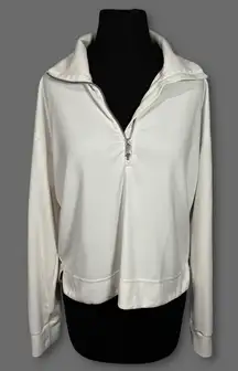 Athleta Seasoft Quarter Zip Pullover Sweatshirt Athletic Women's M White