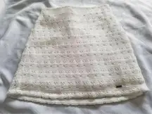 Hollister  Skirt White Crochet Fully Double Lined Mini Skirt Women's Size SMALL