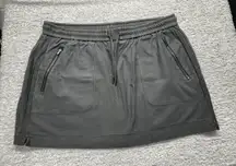 Athleta Farallon Skirt Womens 16 UPF Organic Cotton Athleisure Zip‎ Pockets Gray