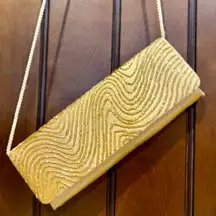 La Regale Gold Beaded Clutch or Crossbody Bag