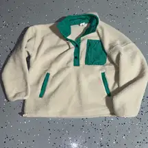 Willow Cream and Green Fleece Pullover Size M