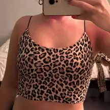 Windsor Cheetah print cropped, double layered, tank top from .