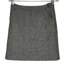 J Crew Skirt Womens 6 Gray Wool Blend Pencil Straight Skirt Office Casual Preppy