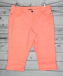 Lane Bryant Size 18 Neon Pink 5 Pocket Denim Jean Capris