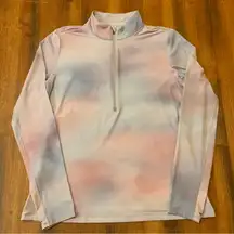 Calia UV Long sleeve 1/2 zip Golf Shirt Large Lake Reflection Cool color