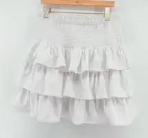 Michael Kors White Tiered Mini Skirt