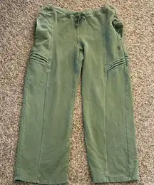 FP Movement By Free People Wide Leg Moto Cotton Joggers Green size M