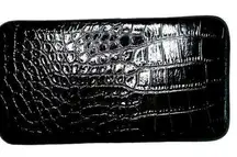 Under One Sky Vintage Clutch Black Snap Closure Clutch