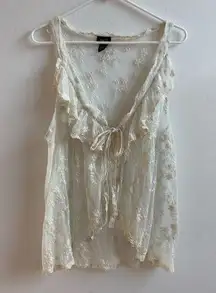 Rue21 Women's Embroidered Lace Best/ Cardigan Size XL In Cream Color