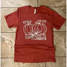 Bella + Canvas Women's Thankful Pumpkins Fall Short Sleeve T Shirt Size Medium