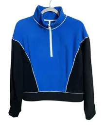 Halara Stand Collar Half Zip Long Sleeve Color Block Fleece Sweatshirt