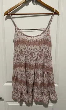 Brandy Melville Rose Floral Mini Dress Open Back Size Small Sun Dress