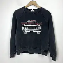 Sézane Sezane Wild Child Graphic Sweatshirt Size XS Faded Black Soft Crewneck Pullover‎