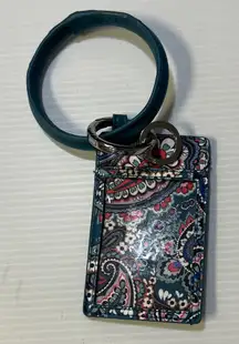 Vera Bradley Teal Paisley Wristlet with Keychain