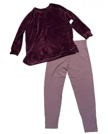 32 Degrees Heat Purple 2 Piece Pajama Set Tunic & High Waisted Leggings XL