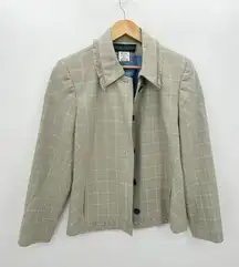 Harvé Benard Harve Benard Blazer Women 8 Green Blue Plaid Suit Jacket Wool Western Cowboy Era