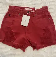 High Waisted Red Shorts