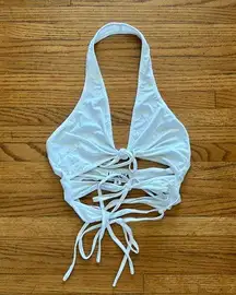 I am Gia lace up halter bikini top