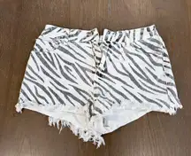 PacSun Denim Shorts High-Rise Festival Zebra