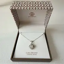 Giani Bernini Sterling silver Cubic Zirconia flower pendant Necklace