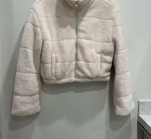 Cozy White Sherpa Cropped Jacket