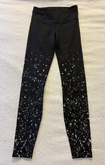 Rare Lululemon Wunder Under Speckle Shine Leggings Black Deep Coal Sz 6 28” 2019