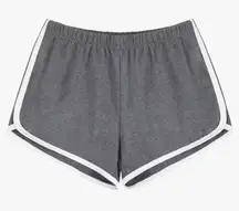 Women’s L 8/10 Gray Cotton Workout Bootie Shorts Casual Athletic Wear Size Large