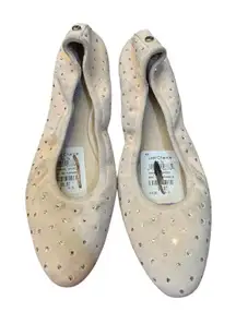 Stuart Weitzman Suede Ballet Flats Rhinestones‎ Size 5.5 Crystal Embellished