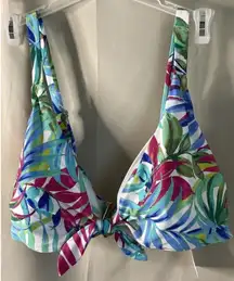 Bikini Top Adjustable Strap‎ Colorful Palm Tree Leaves Tropical NEW 3X 24W-26W