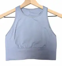 Lululemon Ebb To Train High Neck Sports Bra Chambray Blue Size 8