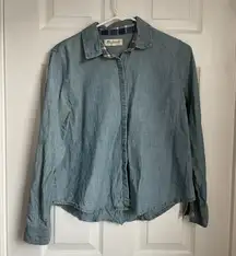 Lightweight Denim Chambray Button Down shirt long sleeve