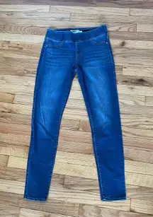 NWOT  Pullover Jeggings Light Distressed-Wash Medium Indigo Rockstar Leggings Skinny Pants Denim