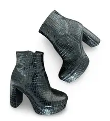 Mix No. 6 Black Textured Ankle Booties