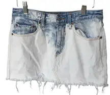Abercrombie‎ & Fitch Low Rise Y2K Micro Mini Denim Skirt Bleached Raw Hem Sz 26