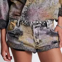 One Teaspoon Sunset Acid Bandits Shorts Size 29 NWT Low Waist Distressed