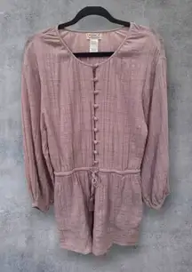 L* Space Pink Button-Front Romper