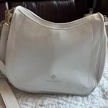 White Pebble Leather Like Crossbody Bag