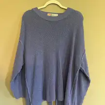 Free People Tie Back Top Sweater Purple Cotton Linen Blend Women's XS Oversized