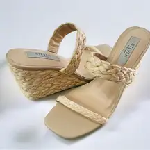 Steven New York Ardy Espadrille Wedge Sandal Size 8 Neutral Cream