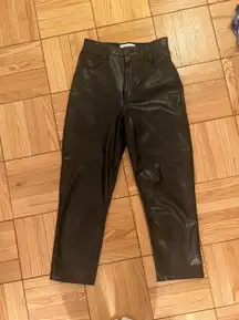 A&F Curve Love Ankle Straight Leather Pants