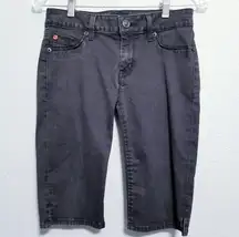 HUDSON black viceroy 5 pkt knee shorts denim 27