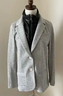 EUC‎ Drew Gray Blazer with detachable Leather Dixie, M