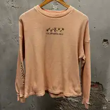 Vintage Y2K Women’s Quiksilver Waffle Knit Boxy Fit Thermal Shirt XS Skater