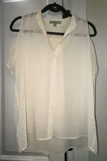 Allsaints cold shoulder chiffon shirt