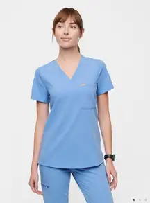 FIGS Ciel Blue Scrub Top