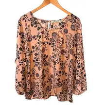 Liberty Love Dark Floral Career Blouse Size 2XL