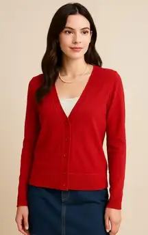 Old Navy Red Cardigan Sweater Women’s M | Classic Button Front Coquette