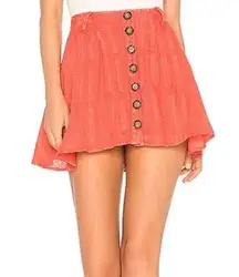 Free People  Daze Away Coral Mini Skort size 0.