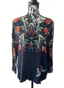 Desigual  Floral Boho Top Long Sleeve Womens Colorful Large